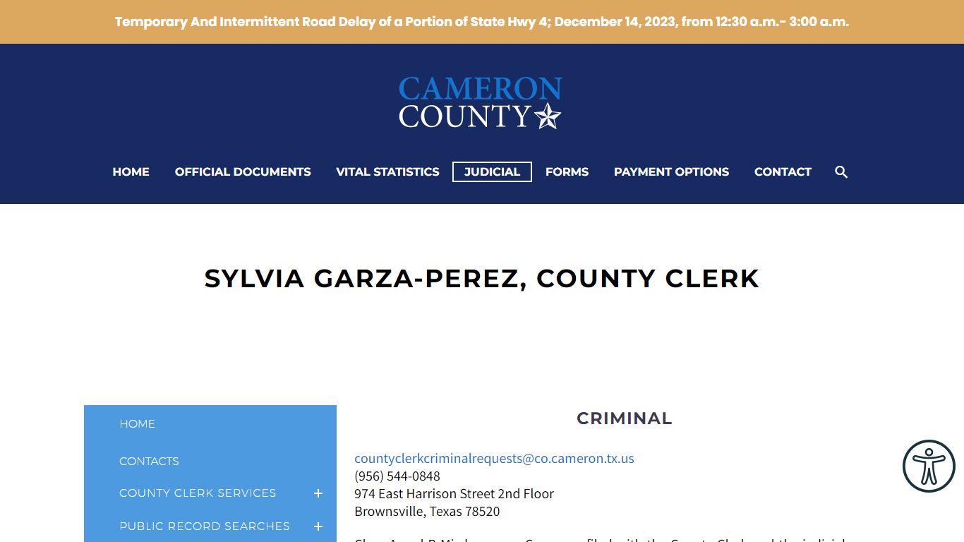 Sylvia Garza-Perez, County Clerk - Cameron County